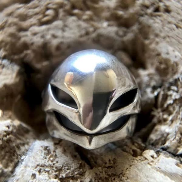 Snygga silverpläterade geometriska ringar för present