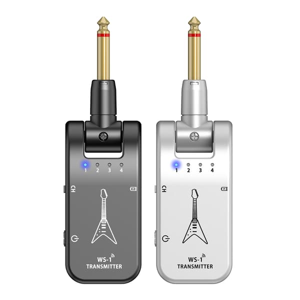 Trådløst elektrisk gitar system, oppladbart digitalt sender-mottaker Black
