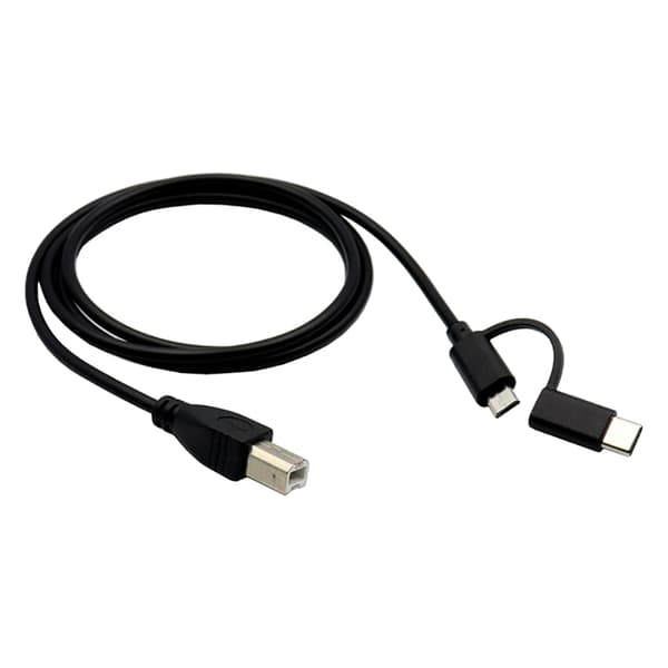 Universal Micro USB + Typ C Hane till USB B Hane Date Line OTG-kabel 1m/1,5m/2m