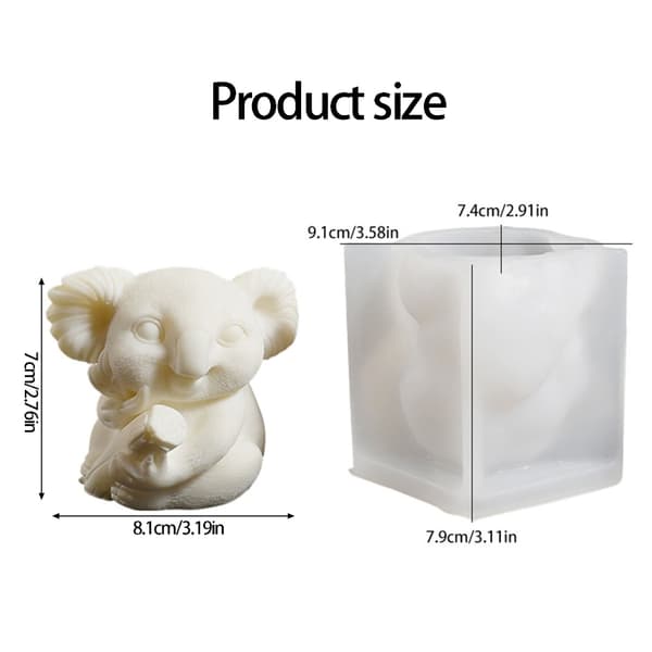Søt 3D Koala Silikonform Håndlaget Såpe Stearinlys Håndverksform