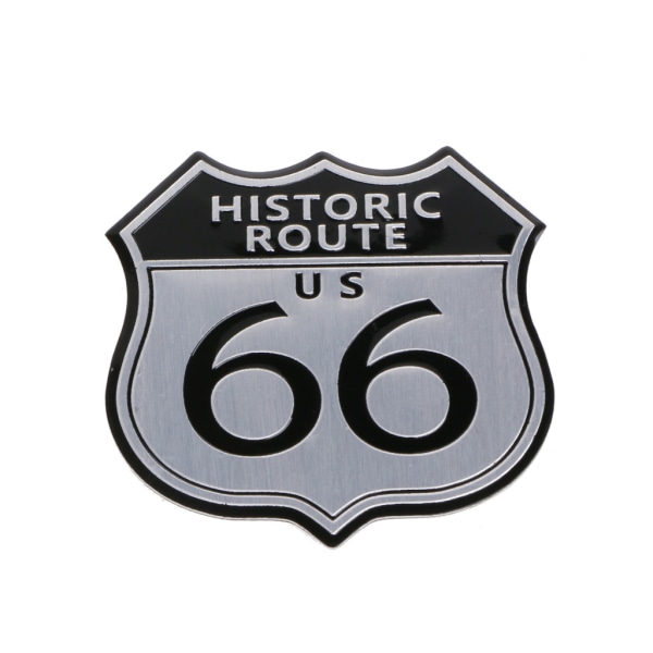 3D-bilemblem-merke-klistremerke Metal Route 66 For USA