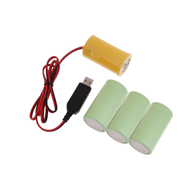 Universal USB 5V 2A til 6V1A LR20 D Batterielimineringslinje Strømkabelledning for vekter/LED-lys/lommelykter