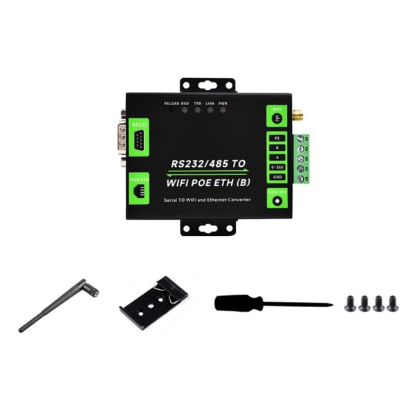Industriell RS232 485 till WiFi Ethernet-nätverk MQTT IoTGateways seriell server