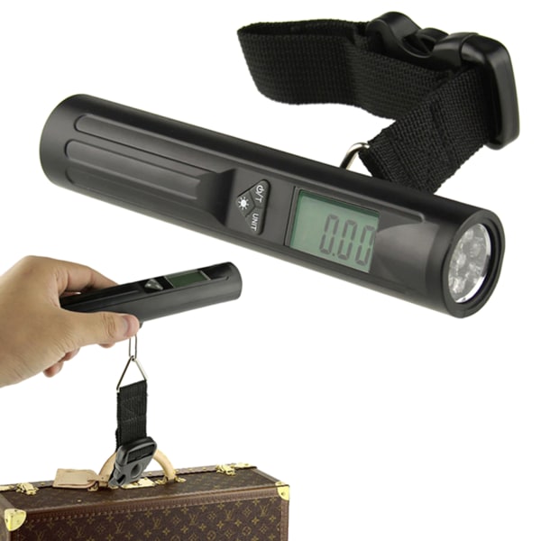 Bärbar bagagevåg med ficklampa 40 kg elektronisk digital resväska Travel