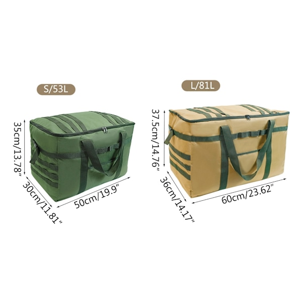 Kannettava retkeilyruokailuvälinepussi Ulkona kannettava piknikastiastojärjestäjä Trumpet Army Green