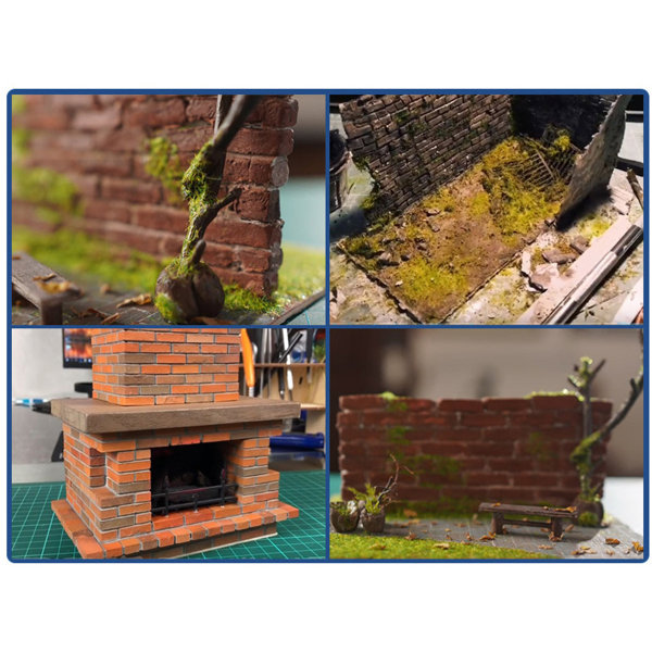 Mini Brick DIY House Building Model Miniatyr Dollhouse Tillbehör Simulering Tegel Leksaker för barn Vuxna null - J