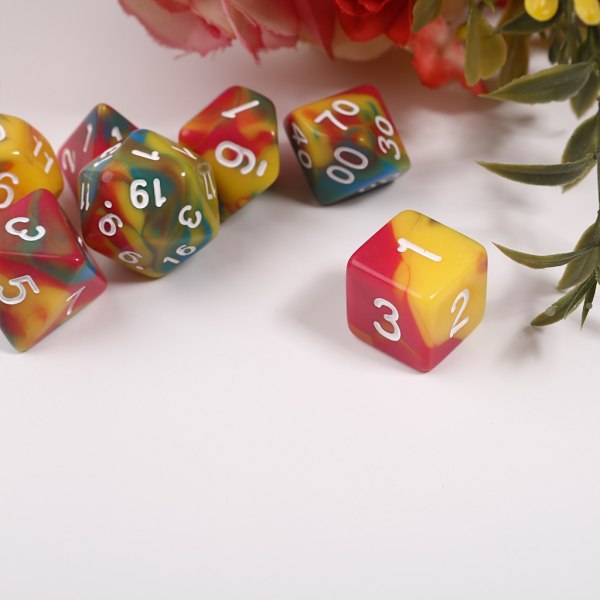 DND-terningesæt 7PCS Polyhedral terninger til rollespil terningespil-som Dungeons-Dragon 6