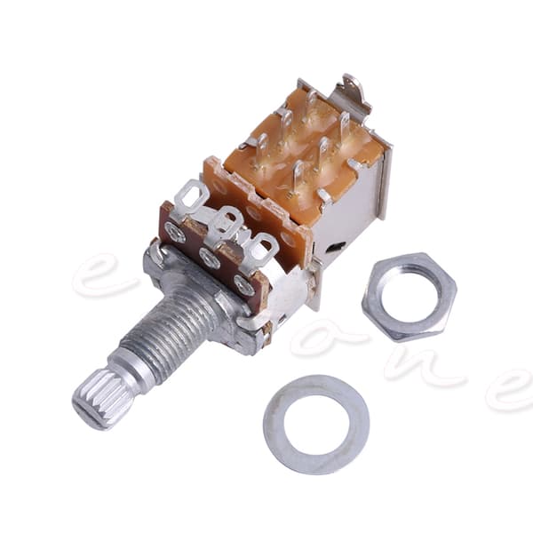 B500K Potentiometer Push Pull Switch Splined DPDT Pot Shaft18mm Elektrisk Gitarr
