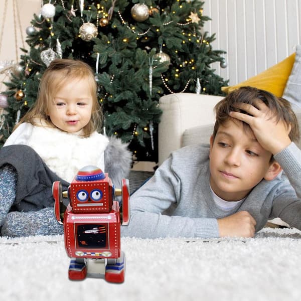 Optræksrobot Jernmodel Figur Mekanisk Robotmodel til Kontor Hjem Dekorationer