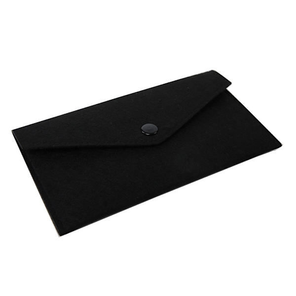 Filt lagringshylse veske Filt lommebok lommeholder bag for kort pengepenner Black