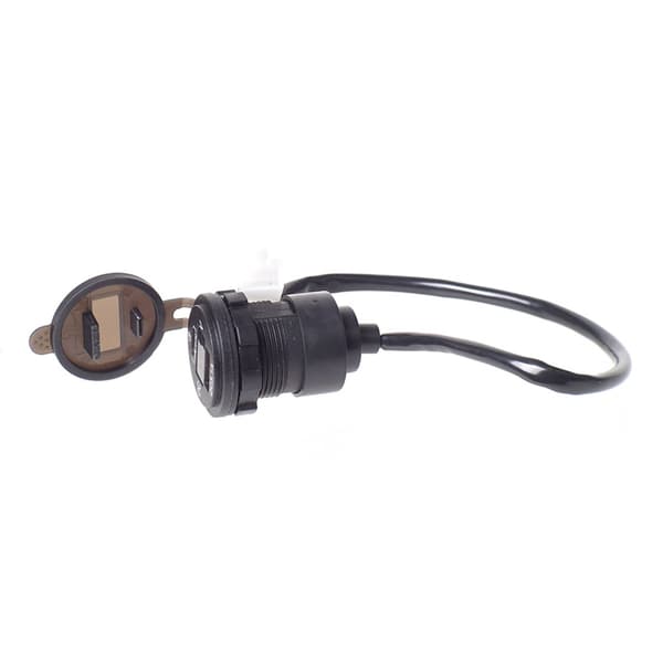 ABS 2-portars motorcykel USB-laddare med voltmeter för långfärdskörning