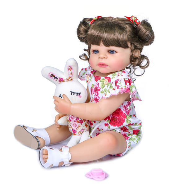 55 cm realistisk för docka, hel mjuk vinyl för toddler , verklighetstrogna kaninleksak null - B