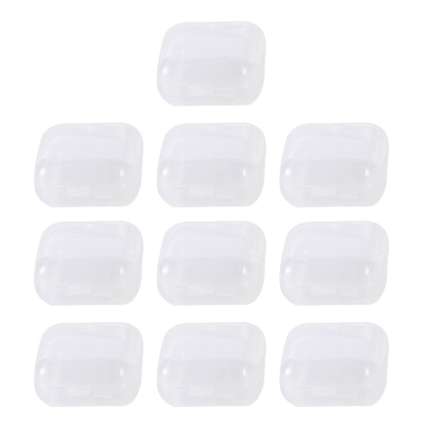 10kpl/ set Mini Square Storage Containers Box Kirkas korvatulppien säilytyspidike