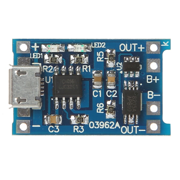 5V 1A Micro USB 18650 Litiumbatteri Laddningskort Laddarmodul+skydd Dubbla funktioner Tillbehör