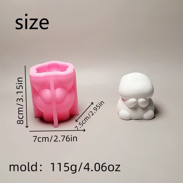 Dyrestøbeforme 3D Kaniner Lysforme Silikoneform Ornamentforme