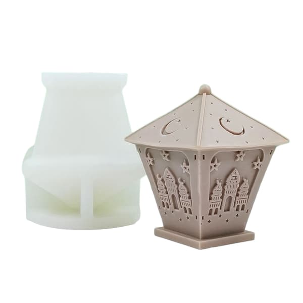 Ramadan Ljusformar 3D Slott Harts Silikonform Eid Dekorationer