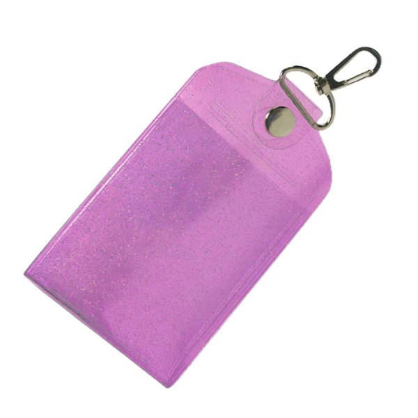 Bærbar ID-kortholder Buskort Cover til sag kontorarbejde Nøglering nøglering værktøj til kvinder mænd Purple