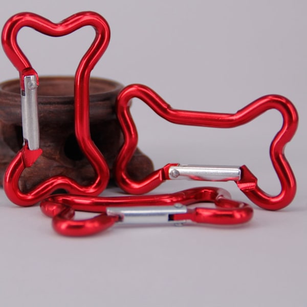 5 st benformade fjäderklämmor karbinhakar nyckelringar väska klämma krok spänne Rose red