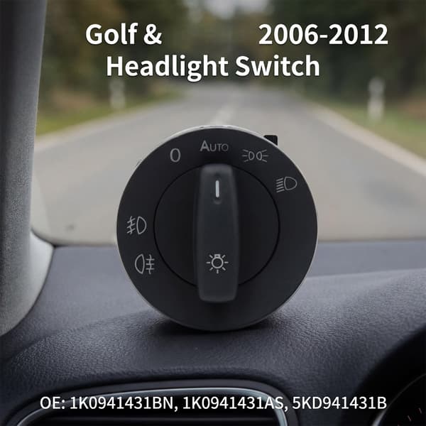1K0941431BN 1K0941431AS Lyktebryterknapp for Golf 5 6 Biltilbehør