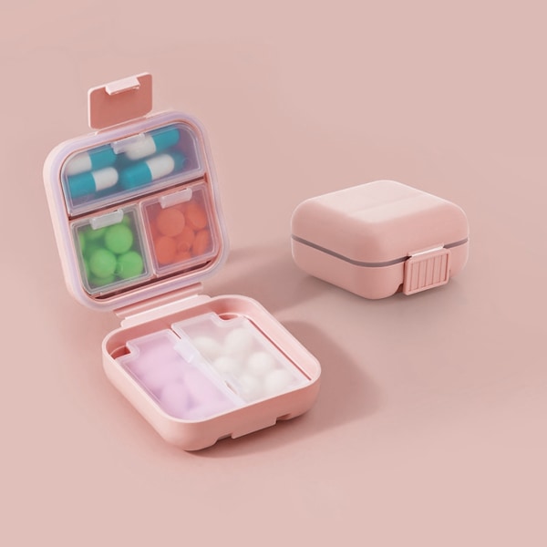 Bärbar Travel Tablet för Pill Box Hållare Avdelare Organizer Container Piller Förvaring för case Orange S