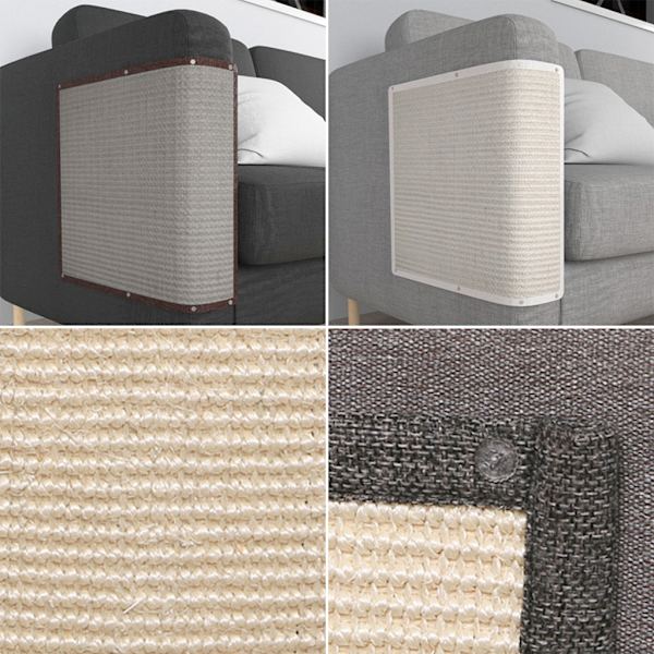 Kattklösmatta Soffa Skydd Naturlig Sisalmatta Skydda Möbel från Kattklösning för Soffa Soffan Lätt att Installera White
