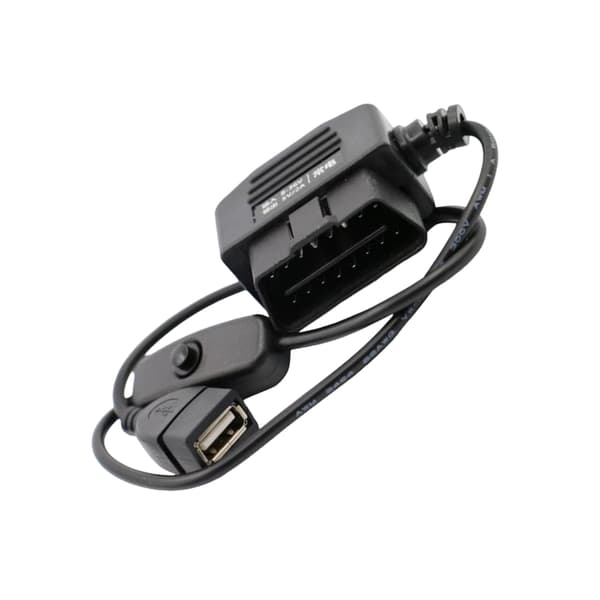 OBD II USB-strømadapterkabel egnet for bilkamera og telefonlading