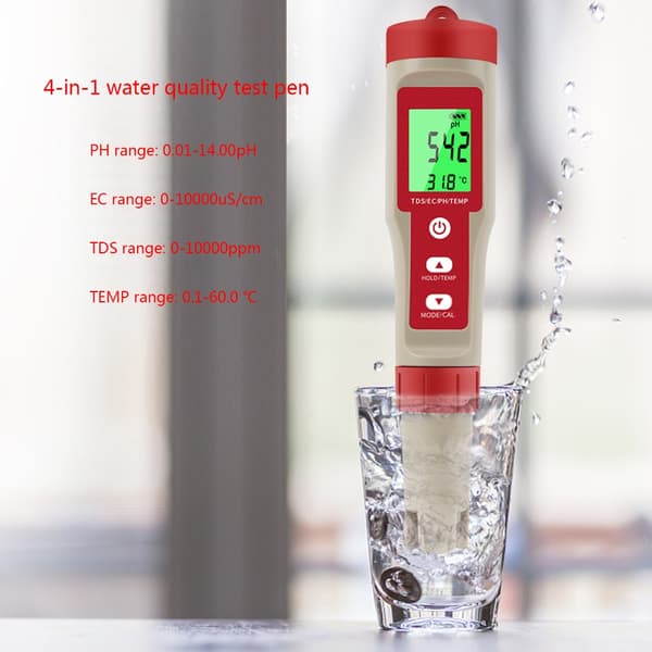 Vandkvalitetsmåler 4 i 1 detektor PH/TDS/EC/temperaturtester til akvarier