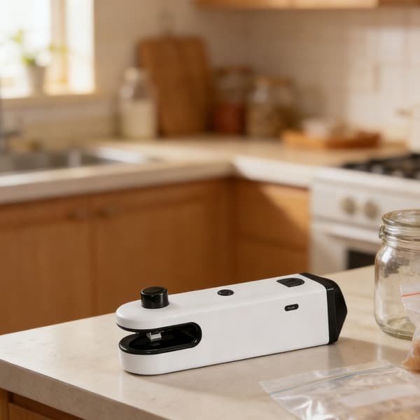 Effektiv chipsposeforsegler med magnetisk bakside og ergonomisk håndtaksdesign