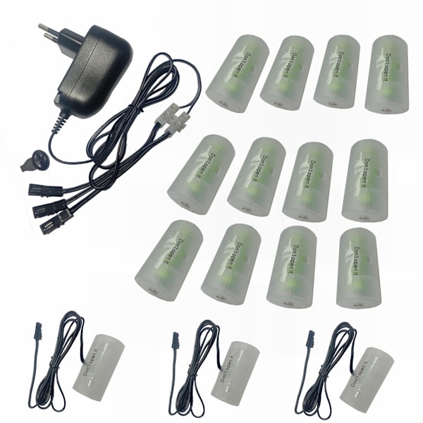 3 in 1 Säädettävä 3V-12V EU/US/UK power LR20 D MN1300 paristolle Vaihda 2-8kpl 1.5V LR20D akku