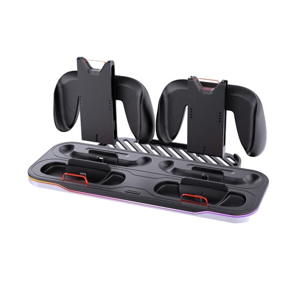 Kontrollerladestasjon med lys, multifunksjonell for Switch2/1-konsoll