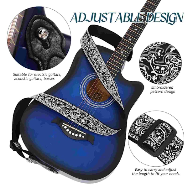Gitarrband med 6 Plektrum Läderändar Gitarrband Present till Gitarrister