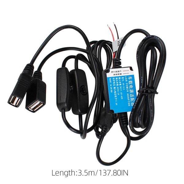 12V till 5V USB Converter Module Regulator Car Power Converter med 2 USB utgångar