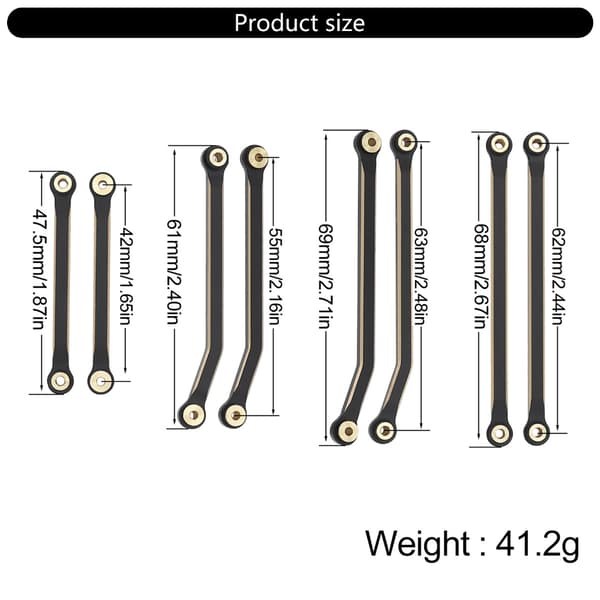 Bearbejdede messingstænger Chassis Linkage Assembly til 1/18 fjernstyret bil
