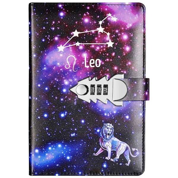 Constellation Writing Diary A5 Starry Lock Läder Digital Lösenord Notebook