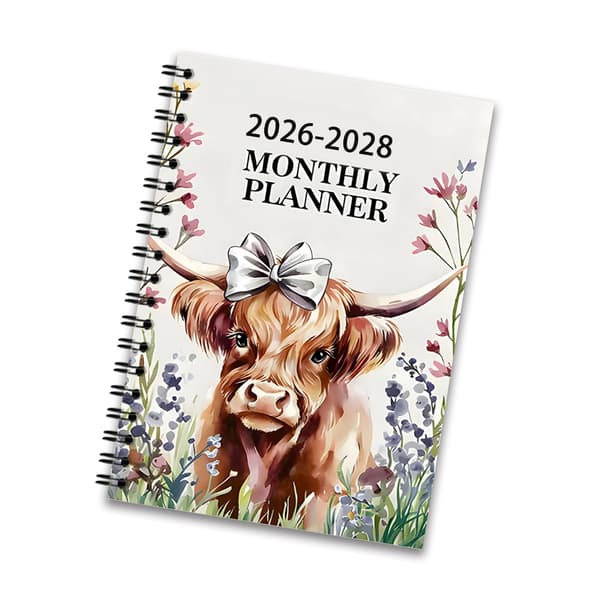 2026-2028 Twin Coil Binding Planner Notesbog 36 Måneders Daglig Månedlig Planlægger