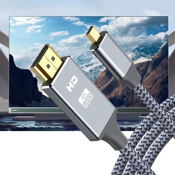 100cm Nylonflätad Anslutningskabel Videokabel