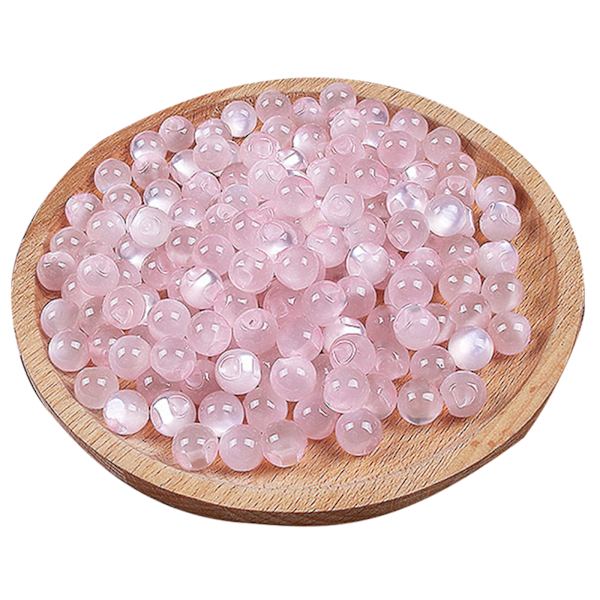 10 stk 10 mm Cheongsam perleformede kuplede syknapper imiteret jade delvise huller til Tang-dragt Hanfu Retro Resin runde perler