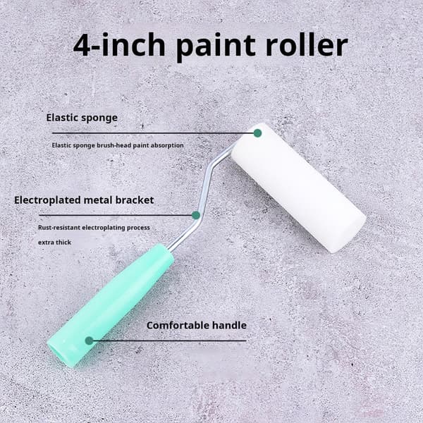 Mångsidigt 4-tums målarrollerset med tråg för gör-det-själv och proffs