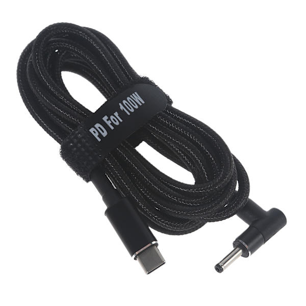 3,5x1,35 mm power 100W PD USB Typ C haningång till 90 grader för bärbar dator