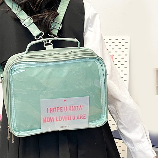 Monikäyttöiset Ita-reput Crossbody Laukku Pin Display Bag Green