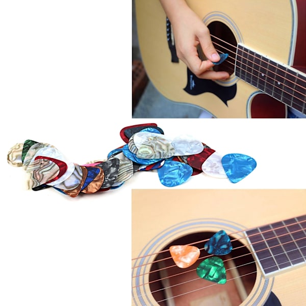 50 st triangulära plektrum 0,46 mm celluloid plektrum gitarrtillbehör