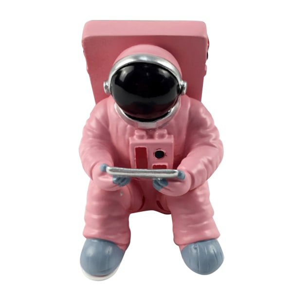 för Creative Astronaut Mobiltelefonställ Tabletter Spaceman Bracket Resin Phone Hol Pink - 2