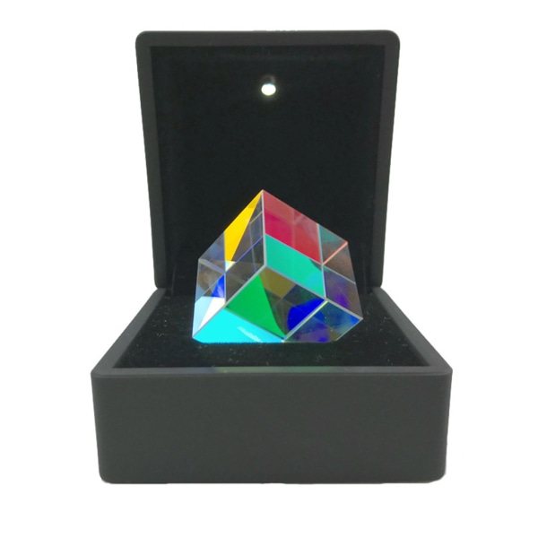 Fargeprisme Firkantet prisme Fargesamlende prisme 6-sidig kube med lysboks optisk glasslinse for kryssdikroisk speil