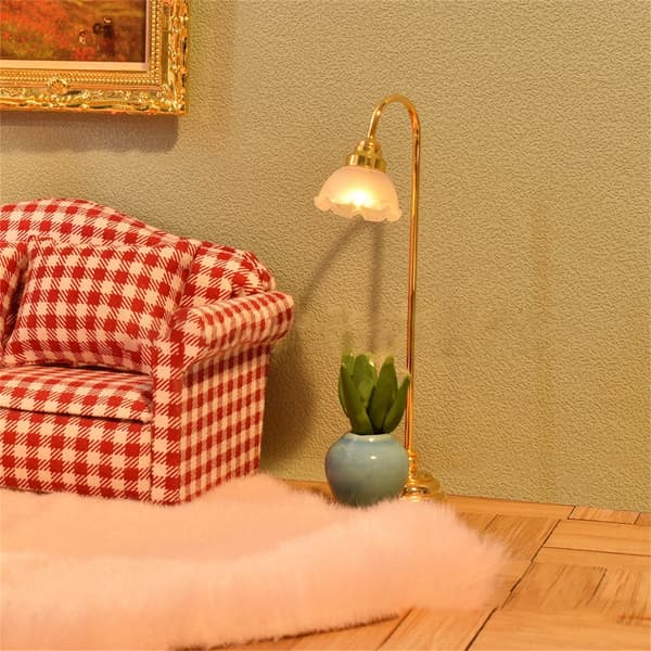 Realistisk Model Blomsterlampe Model Dukkehus Lys Rollespil Samlelegetøj