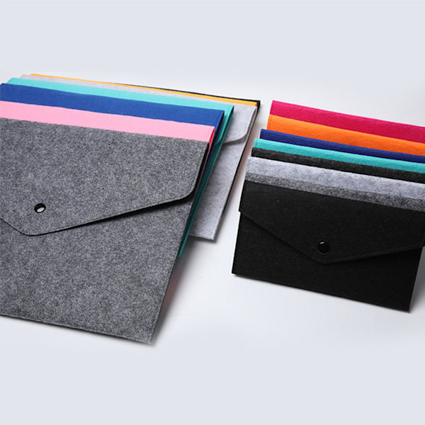 Filt lagringshylse veske Filt lommebok lommeholder bag for kort pengepenner Black