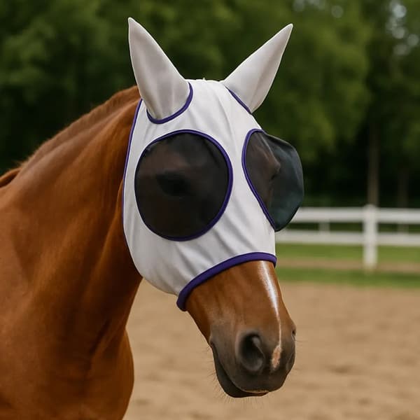 Solbeskyttelse Hestefluemaske Justerbar Åndbar Mesh Hestehætte