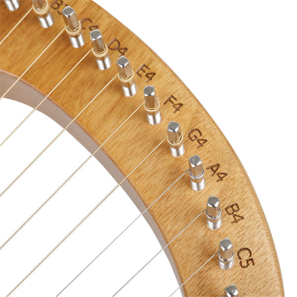 16 strenger lyreharpe i mahogny - musikkinstrumenter lyreharpe med stemmenøkkel