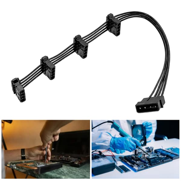 Premium 4Pin IDE Strømforlænger 40 cm Forbedrer PC-komponentopsætninger