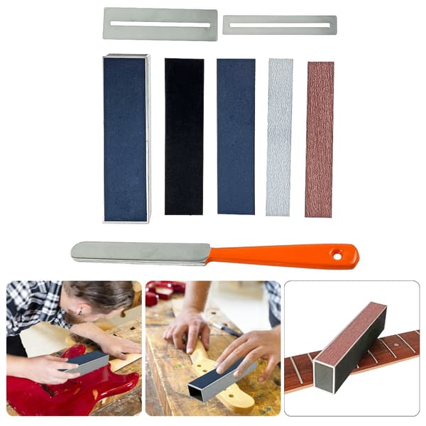 Gitarbånd Tråd Slipe Stein Beskyttere Fingerplate Polering Luthier