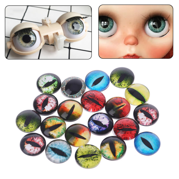 10 par glas för dockögon Animal DIY Crafts Eyeballs for Dinosaur Eye Accesso 12mm